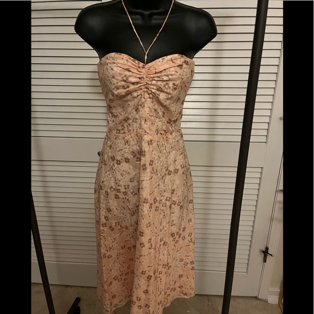 (Sold) J. Crew Strapless Peach Dress